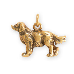 Good Boy! Silver or Gold 3D Golden Retriever Dog Charm