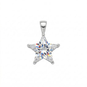 Rhodium Plated CZ Star Pendant