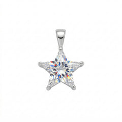 Rhodium Plated CZ Star Pendant