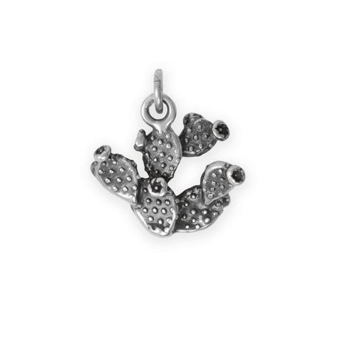 prickly pear cactus charm Silver or Gold 3D Prickly Pear Cactus Charm - Wholesale Silver Jewelry
