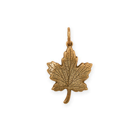 Silver or Gold 3D Maple Leaf Charm