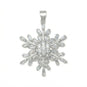 Rhodium Plated CZ Snowflake Pendant