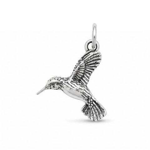 Silver or Gold 3D Hummingbird Charm