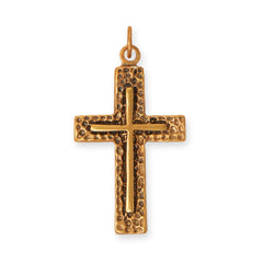 Silver or Gold Textured Cross Pendant