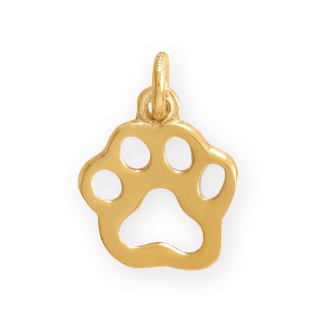 Small Cutout Paw Print Charm