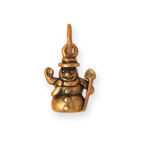 Silver or Gold Snowman Charm