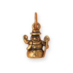 Silver or Gold Snowman Charm
