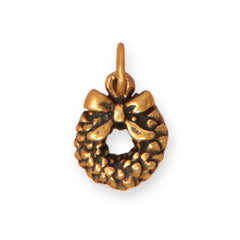Silver or Gold Wreath Charm