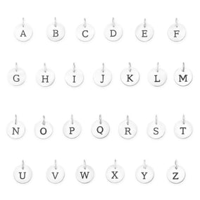 Oxidized Round Letter Initial Charm Series(A-Z)