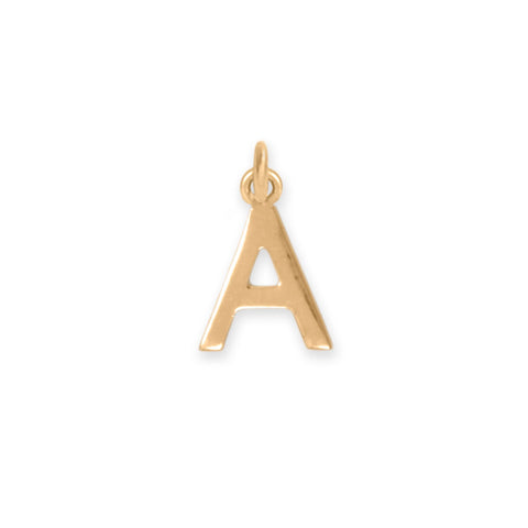 14 Karat Gold Plated Polished "A" Charm