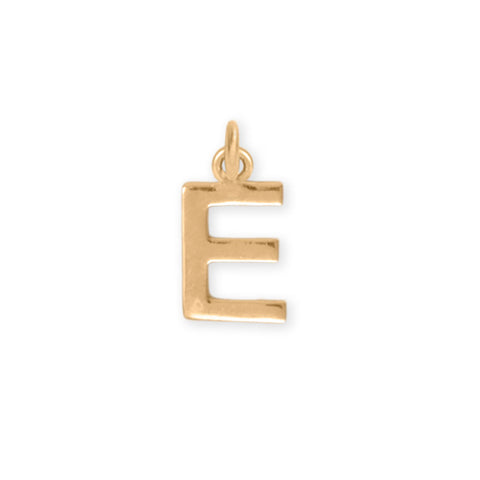 14 Karat Gold Plated Polished "E" Charm