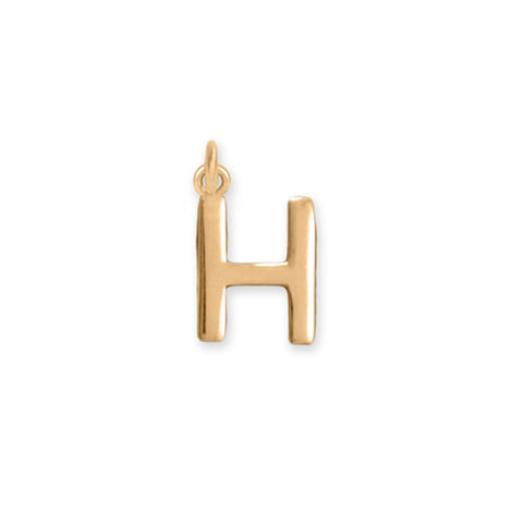 14 Karat Gold Plated Polished "H" Charm