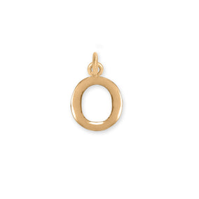 14 Karat Gold Plated Polished Letter Initial Charm Series (A-Z)