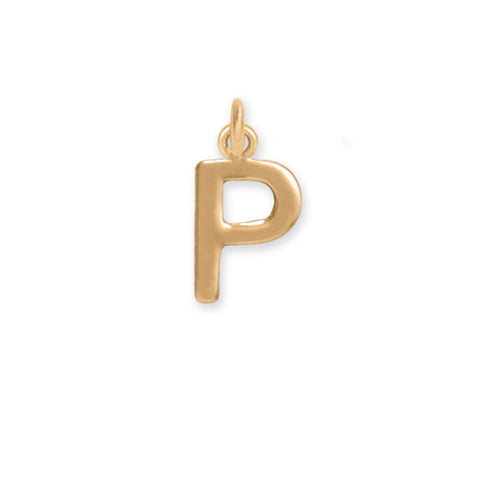 14 Karat Gold Plated Polished "P" Charm