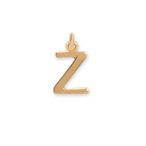 14 Karat Gold Plated Polished "Z" Charm