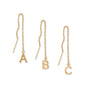 14 Karat Gold Plated Initial Threader Earring Series (A-Z)