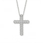 Rhodium Plated Ornate CZ Cross Slide