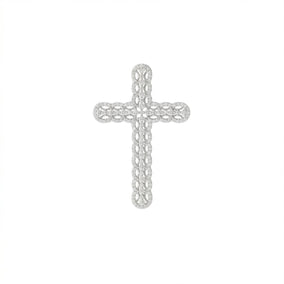 Rhodium Plated Ornate CZ Cross Slide