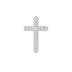Rhodium Plated Ornate CZ Cross Slide