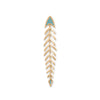 14 Karat Gold Plated Synthetic Turquoise Fishbone Slide Pendant