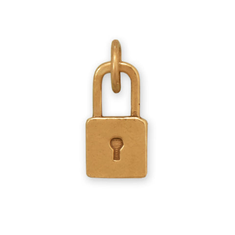 Silver or Gold Padlock Charm