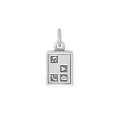 Oxidized Electronic Tablet Charm
