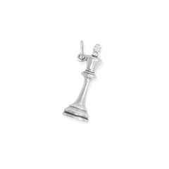 Oxidized 3D King Chess Piece Charm