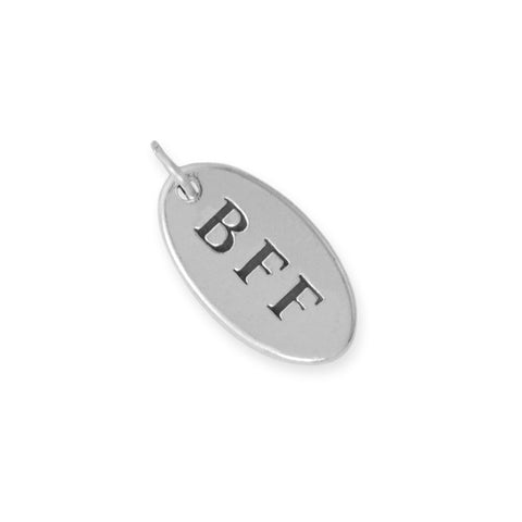 Oxidized Oval "BFF" Tag Charm