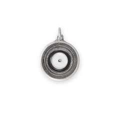 Vinyl Record Album Charm with Black and White Epoxy Accent