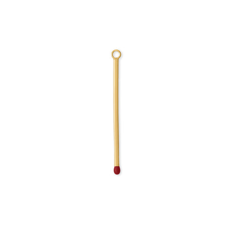 14 Karat Gold Plated Red Epoxy Matchstick Pendant