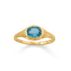 14 Karat Gold Plated Blue Topaz Ring