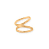 14 Karat Gold Plated Double Band Knuckle Ring