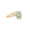 14 Karat Gold Plated Synthetic Turquoise and CZ Spike Ring