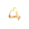 14 Karat Gold Plated Hammered "V" Chevron Ring