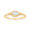 14 Karat Gold Plated Dainty Rainbow Moonstone Ring