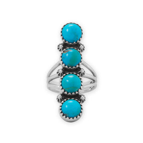 Oxidized Turquoise Cascades Southwest Style Ring