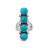 Oxidized Turquoise Cascades Southwest Style Ring