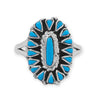 Oxidized Blossoming Turquoise Ring