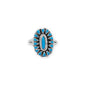 Oxidized Blossoming Turquoise Ring