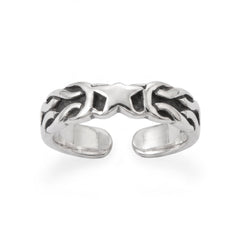 Oxidized Celtic Star Design Toe Ring