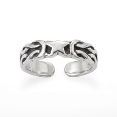 Oxidized Celtic Star Design Toe Ring