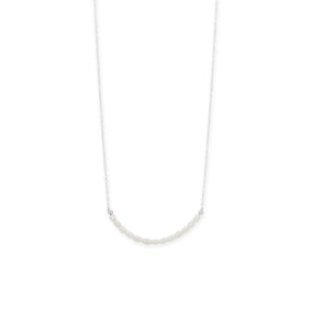 15" + 2" Crinkly Cultured Freshwater Rice Pearl Curved Necklace