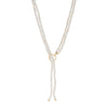 24" 14/20 Gold Filled Two Strand Cultured Freshwater Rice Pearl Lariat Necklace