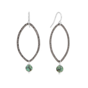 Marquise Chrysocolla Bead Drop Earrings