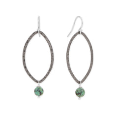 Marquise Chrysocolla Bead Drop Earrings