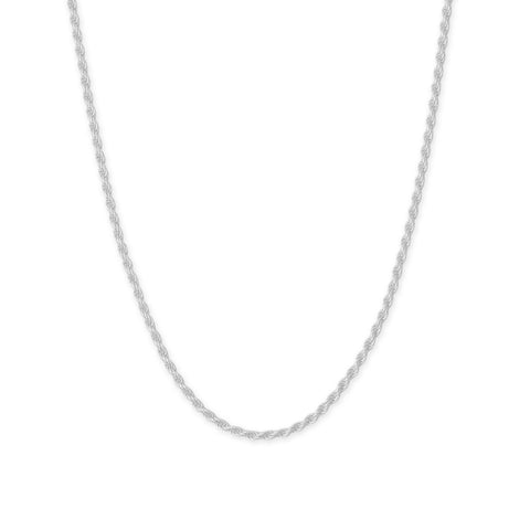 22" 2mm Diamond Cut Rope Chain