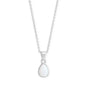 16" + 2" Silver Plated Pear Synthetic Opal Fashion Necklace