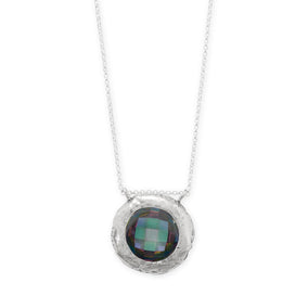 18" Oxidized Aurora Borealis Glass Slide Necklace