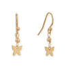 14 Karat Gold Plated Butterfly Drop Earrings