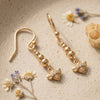 14 Karat Gold Plated CZ Bee Drop Earrings